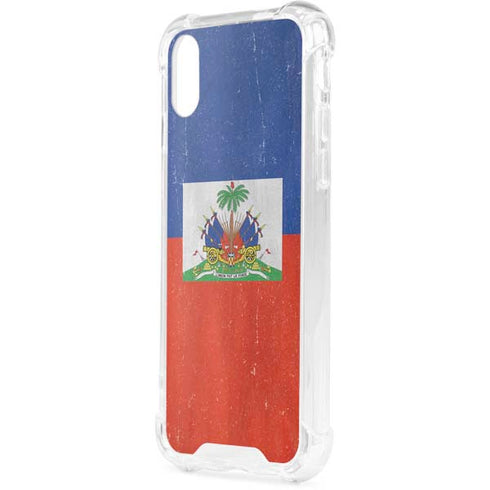 Haiti Flag Distressed iPhone XS Clear Case